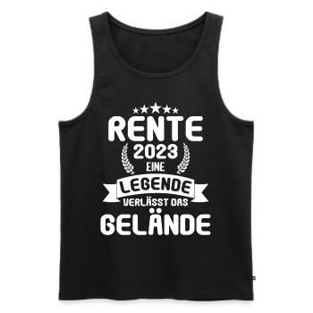 Rentner 2023 Rentnerin 2023 Rente 2023 - Männer Premium Bio Tank Top - Schwarz - Vorne - Michal (187cm)