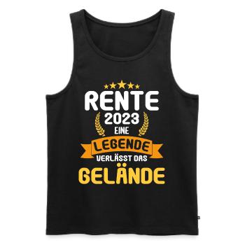 Rentner 2023 Rentnerin 2023 Rente 2023 - Männer Premium Bio Tank Top - Schwarz - Vorne - Michal (187cm)