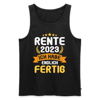 Rentner 2023 Rentnerin 2023 Rente 2023 - Männer Premium Bio Tank Top - Schwarz - Vorne - Michal (187cm)