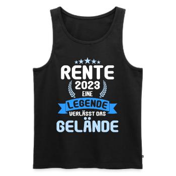 Rentner 2023 Rentnerin 2023 Rente 2023 - Männer Premium Bio Tank Top - Schwarz - Vorne - Michal (187cm)