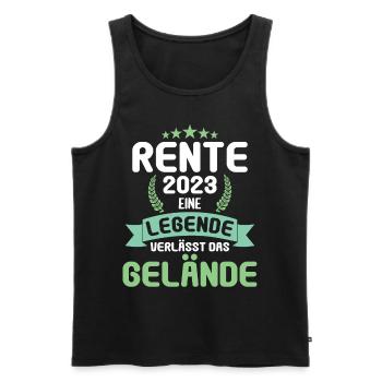 Rentner 2023 Rentnerin 2023 Rente 2023 - Männer Premium Bio Tank Top - Schwarz - Vorne - Michal (187cm)