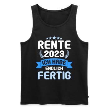 Rentner 2023 Rentnerin 2023 Rente 2023 - Männer Premium Bio Tank Top - Schwarz - Vorne - Michal (187cm)