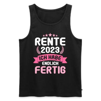 Rentner 2023 Rentnerin 2023 Rente 2023 - Männer Premium Bio Tank Top - Schwarz - Vorne - Michal (187cm)