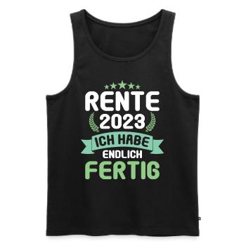 Rentner 2023 Rentnerin 2023 Rente 2023 - Männer Premium Bio Tank Top - Schwarz - Vorne - Michal (187cm)