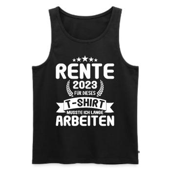 Rentner 2023 Rentnerin 2023 Rente 2023 - Männer Premium Bio Tank Top - Schwarz - Vorne - Michal (187cm)