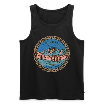 State-of-Colorado, Nil-Sine-Numine, USA - Men's Premium Organic Tank Top - black - Front - Michal (187cm)