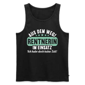 Rente 2023 Ruhestand Abschied Rentnerin 2023 - Männer Premium Bio Tank Top - Schwarz - Vorne - Michal (187cm)