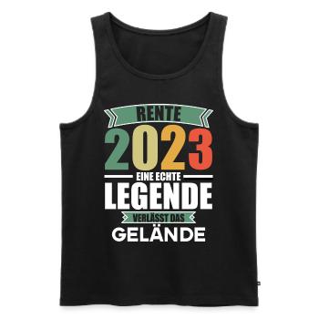 Rentner 2023 Rentnerin 2023 Rente 2023 - Männer Premium Bio Tank Top - Schwarz - Vorne - Michal (187cm)