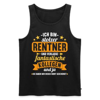 Rente 2023 Ruhestand Abschied Rentner 2023 - Männer Premium Bio Tank Top - Schwarz - Vorne - Michal (187cm)
