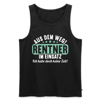 Rente 2023 Ruhestand Abschied Rentner 2023 - Männer Premium Bio Tank Top - Schwarz - Vorne - Michal (187cm)