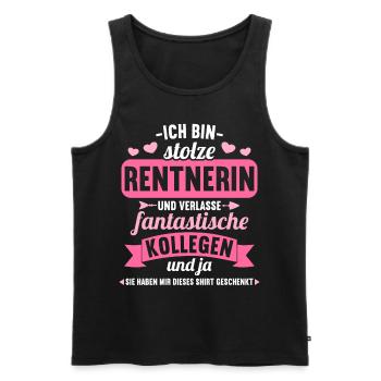 Rente 2023 Ruhestand Abschied Rentnerin 2023 - Männer Premium Bio Tank Top - Schwarz - Vorne - Michal (187cm)