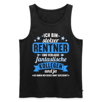 Rente 2023 Ruhestand Abschied Rentner 2023 - Männer Premium Bio Tank Top - Schwarz - Vorne - Michal (187cm)