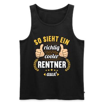 Rente 2023 Ruhestand Abschied Rentner 2023 - Männer Premium Bio Tank Top - Schwarz - Vorne - Michal (187cm)