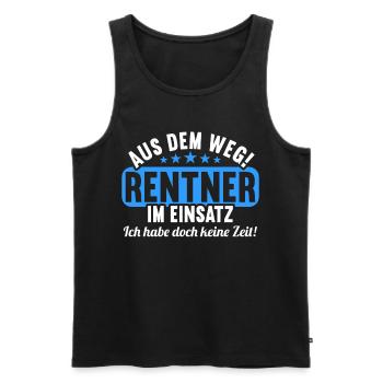 Rente 2023 Ruhestand Abschied Rentner 2023 - Männer Premium Bio Tank Top - Schwarz - Vorne - Michal (187cm)