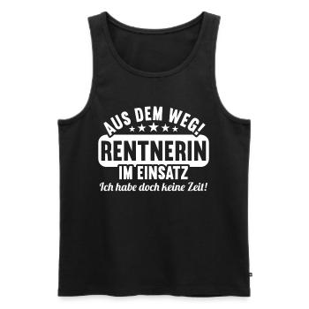 Rente 2023 Ruhestand Abschied Rentnerin 2023 - Männer Premium Bio Tank Top - Schwarz - Vorne - Michal (187cm)