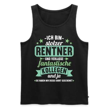 Rente 2023 Ruhestand Abschied Rentner 2023 - Männer Premium Bio Tank Top - Schwarz - Vorne - Michal (187cm)