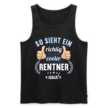Rente 2023 Ruhestand Abschied Rentner 2023 - Männer Premium Bio Tank Top - Schwarz - Vorne - Michal (187cm)