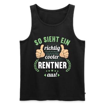 Rente 2023 Ruhestand Abschied Rentner 2023 - Männer Premium Bio Tank Top - Schwarz - Vorne - Michal (187cm)