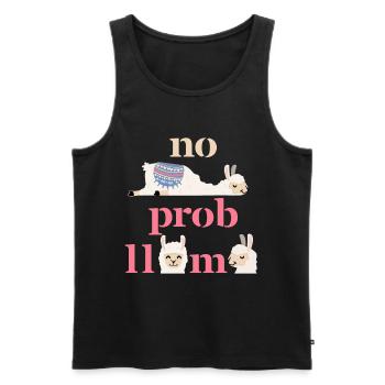Lama-Llama, lustiger Spruch, no-probllama, pun - Männer Premium Bio Tank Top - Schwarz - Vorne - AI Model Male 178 light (178cm)