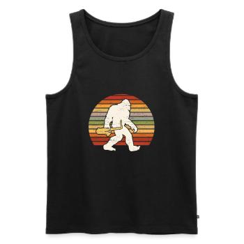 Saxophon Bigfoot Sasquatch Musiker Jazzmusik - Männer Premium Bio Tank Top - Schwarz - Vorne - Michal (187cm)