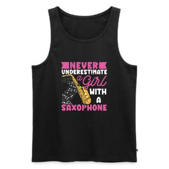 Saxophon Musikerin Jazzmusiker - Männer Premium Bio Tank Top - Schwarz - Vorne - Michal (187cm)