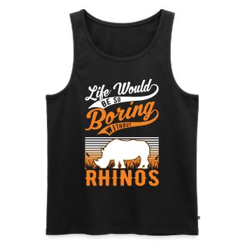 Rhinocéros Cadeau Rhino Rhinocéros - Débardeur bio Premium Homme - noir - Devant - Michal (187cm)