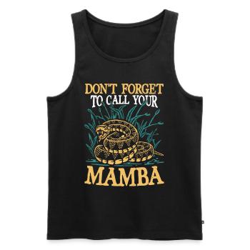 Don't Forget To Call Your Mamba - Männer Premium Bio Tank Top - Schwarz - Vorne - AI Model Male 178 light (178cm)