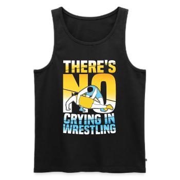 There's No Crying In Wrestling - Männer Premium Bio Tank Top - Schwarz - Vorne - AI Model Male 178 light (178cm)