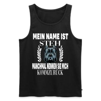 Mein Name ist STEH manchmal nennen sie mich - Männer Premium Bio Tank Top - Schwarz - Vorne - Michal (187cm)