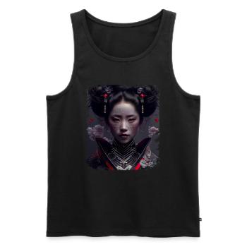 Japon Art Japonais Geishas Geisha Vintage - Débardeur bio Premium Homme - noir - Devant - AI Model Male 178 light (178cm)
