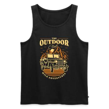 Camping - The outdoor club wild adventures - Men's Premium Organic Tank Top - black - Front - Michal (187cm)
