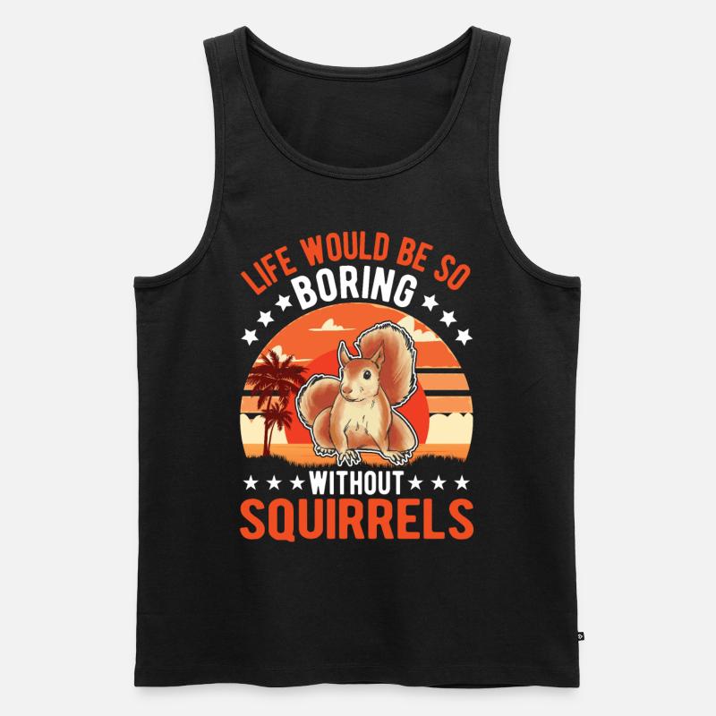 Eichhörnchen Geschenk Squirrel Grauhörnchen - Männer Premium Bio Tank Top - Schwarz