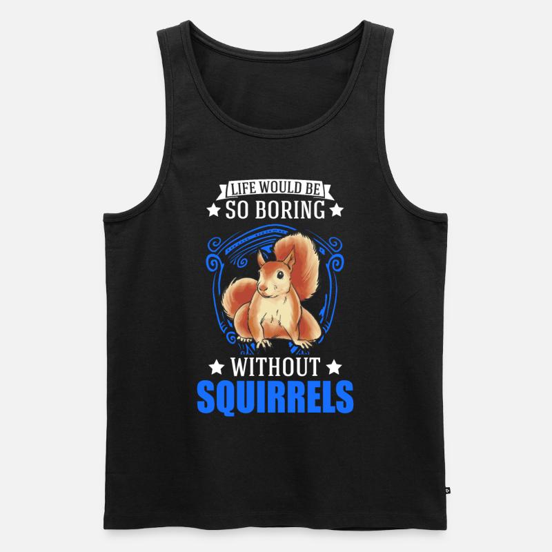 Eichhörnchen Geschenk Squirrel Grauhörnchen - Männer Premium Bio Tank Top - Schwarz
