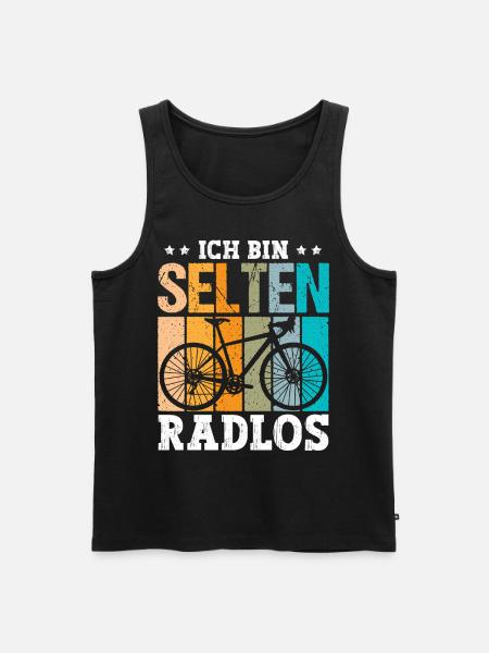 Ich bin selten Radlos - Männer Premium Bio Tank Top - Schwarz