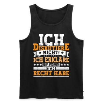 Ich diskutiere nicht Ich Erkläre - Männer Premium Bio Tank Top - Schwarz - Vorne - AI Model Male 178 light (178cm)