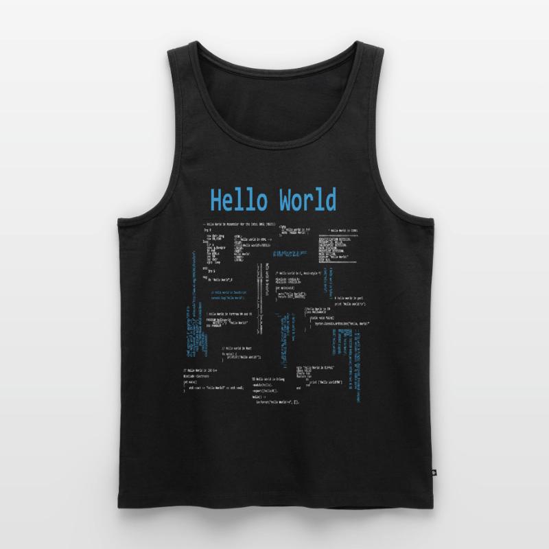 Hello World Programmiersprachen Programmierer Nerd Männer Premium Bio Tank Top