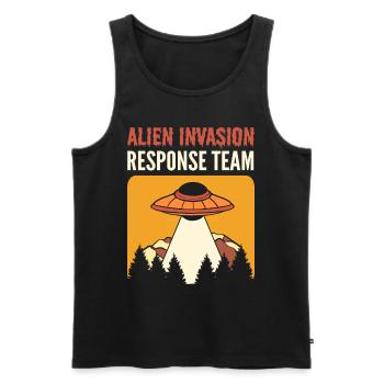 Alien Invasion Response Team Aliens UFO - Männer Premium Bio Tank Top - Schwarz - Vorne - AI Model Male 178 light (178cm)