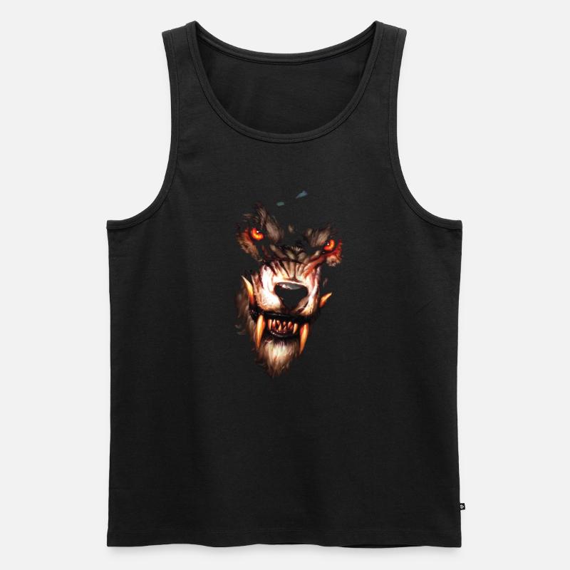 Fierce Wolf Head Design - Männer Premium Bio Tank Top - undefined