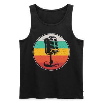 Karaoke Singer Microphone Vocalist - Männer Premium Bio Tank Top - Schwarz - Vorne - AI Model Male 178 light (178cm)