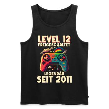2011 Level 12 Jahre Gaming 12er 12 Geburtstag - Männer Premium Bio Tank Top - Schwarz - Vorne - Michal (187cm)