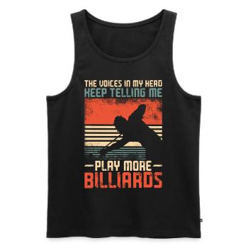 Billards Joueur de billard Balle Rétro - Débardeur bio Premium Homme - noir - Devant - Michal (187cm)