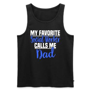 Social Work Social Work Social Work Dad - Men's Premium Organic Tank Top - black - Front - AI Model Male 178 light (178cm)