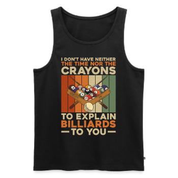 Billiards Pool Player Ball Retro - Men's Premium Organic Tank Top - black - Front - Michal (187cm)