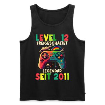 2011 Level 12 Jahre Gaming 12er 12 Geburtstag - Männer Premium Bio Tank Top - Schwarz - Vorne - Michal (187cm)