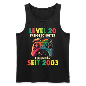 2003 Level 20 Jahre Gaming 20er 20 Geburtstag - Männer Premium Bio Tank Top - Schwarz - Vorne - Michal (187cm)