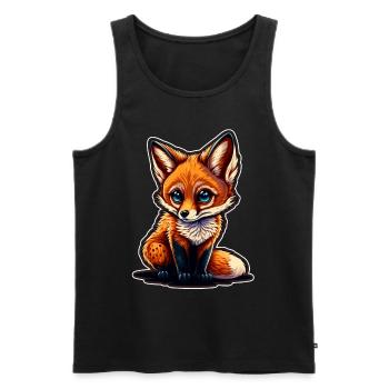 Mignon Fox Baby Cuddle Shirt Chemise Câlin - Débardeur bio Premium Homme - noir - Devant - AI Model Male 178 light (178cm)
