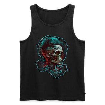 Böse Alte Frau Horror Skelett Dämon Bikerin - Männer Premium Bio Tank Top - Schwarz - Vorne - Michal (187cm)