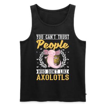 Axolotl Gift Tail Amphibian Axolotl - Men's Premium Organic Tank Top - black - Front - Michal (187cm)