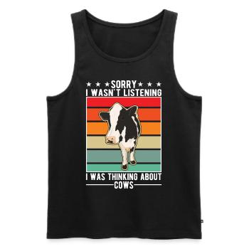 Kuh Landwirt Rinderzüchter Bauer Kühe - Männer Premium Bio Tank Top - Schwarz - Vorne - Michal (187cm)
