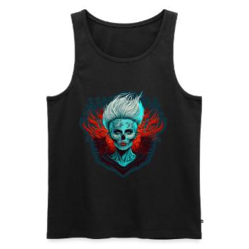 Böse Alte Frau Horror Skelett Dämon Bikerin - Männer Premium Bio Tank Top - Schwarz - Vorne - Michal (187cm)